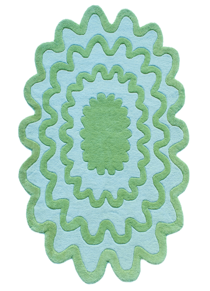 Bursty Oval Hand-Tufted Wool Rug