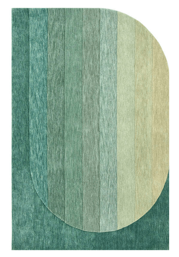 Green Shape Hand-Tufted Rug