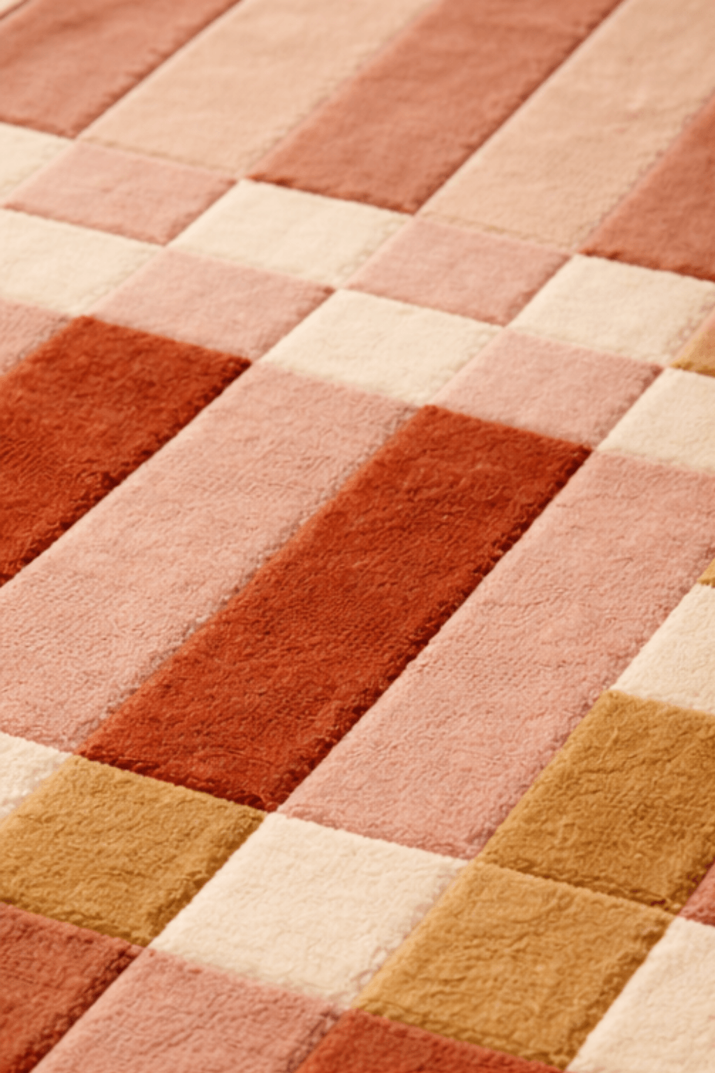 Terracotta Grid Sculpt Rug