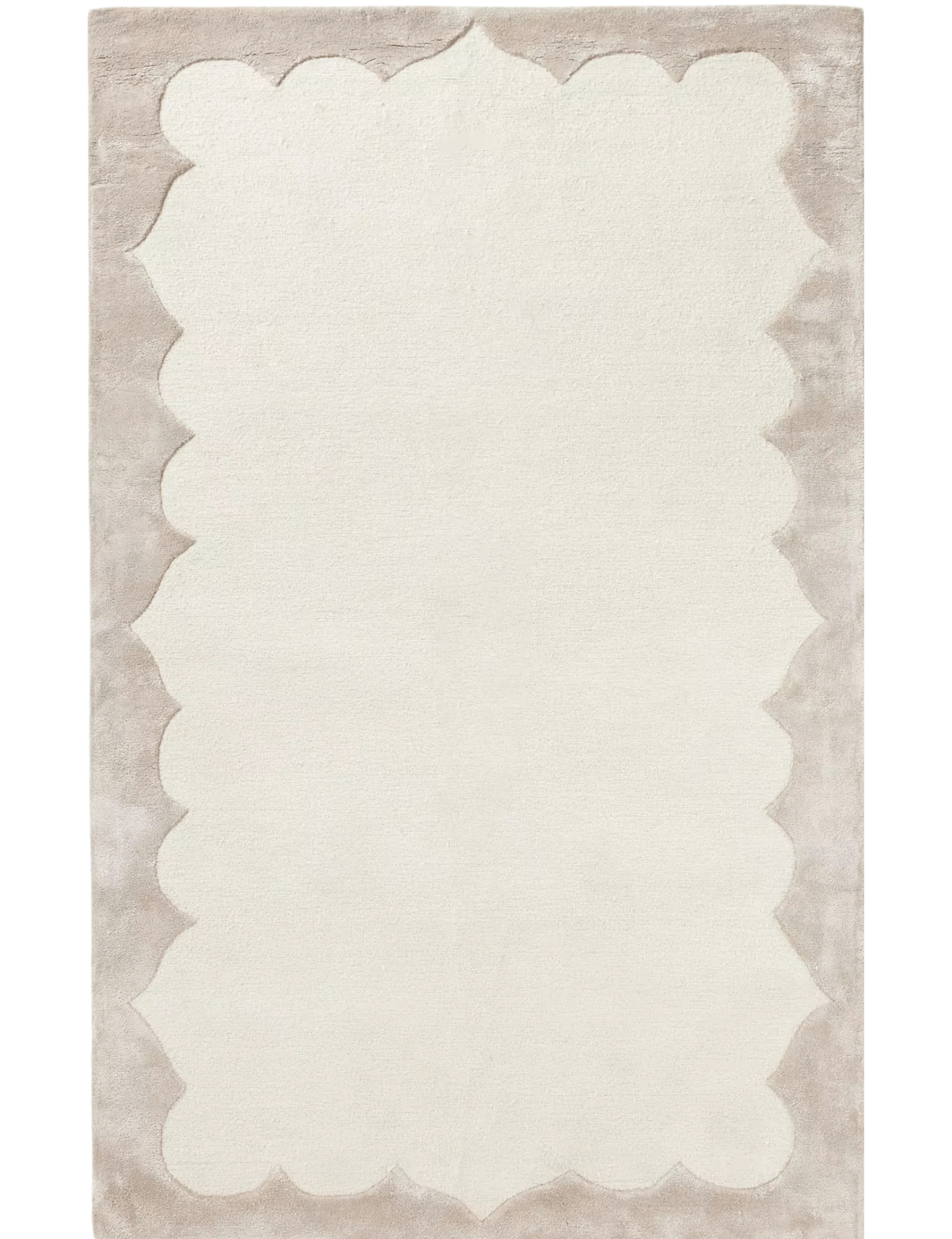 Scallop Border Viscose Wool Rug