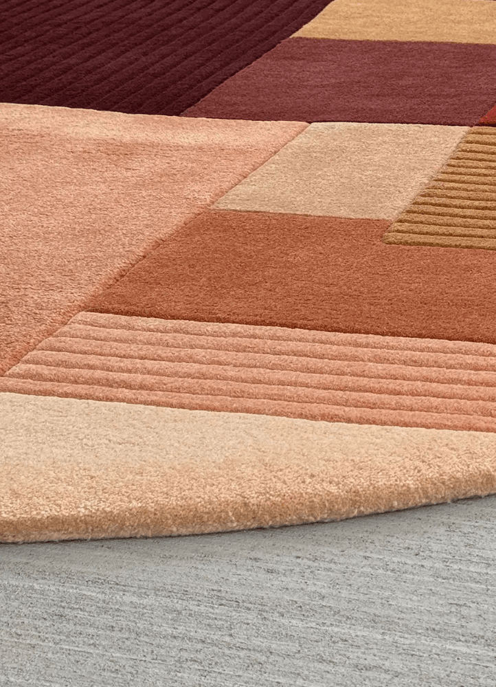 Sunset Earth-Toned Arch Hand-Tufted Wool Rug