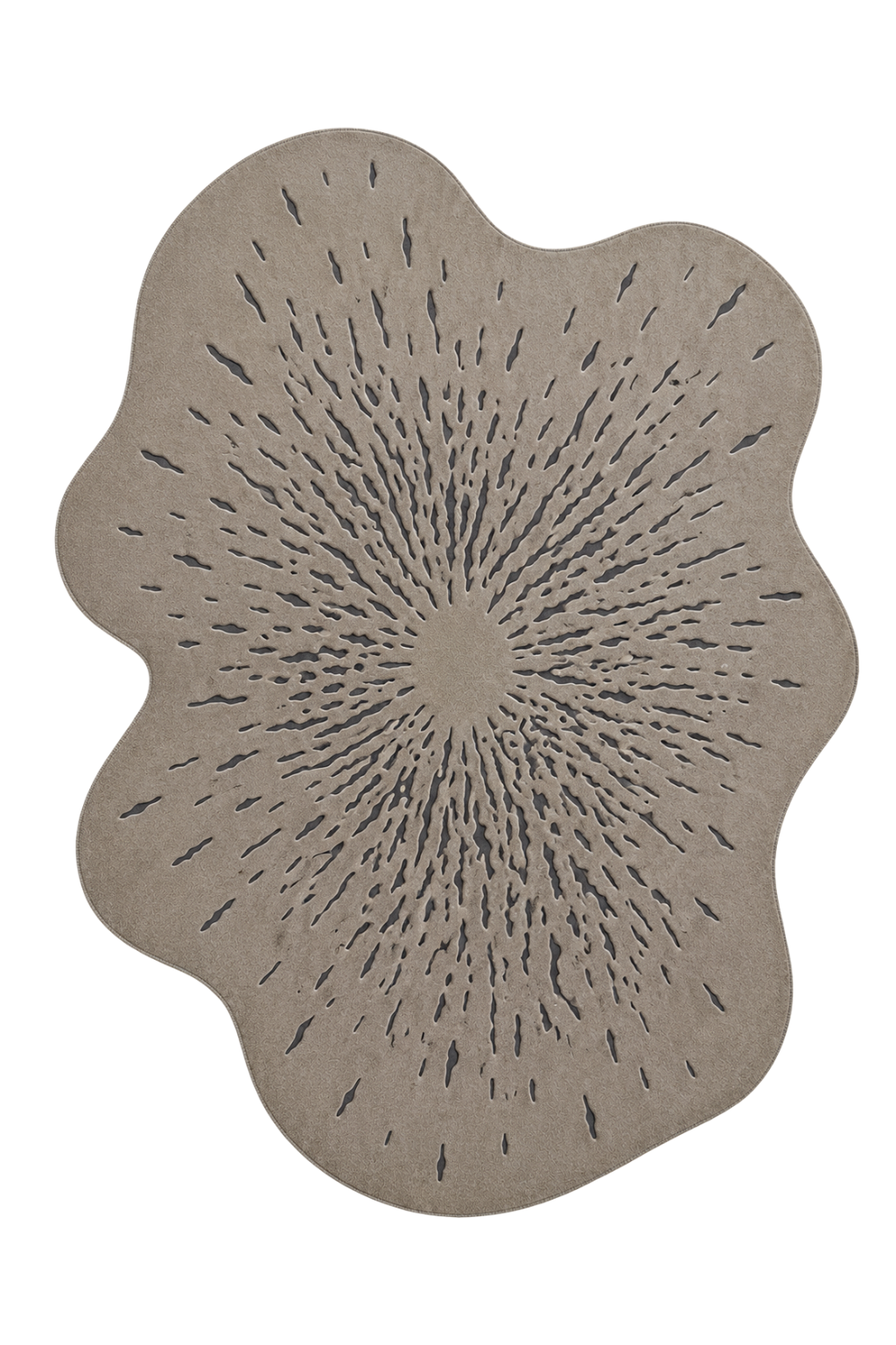 Luxury floral hand-tufted rug with an abstract design in soft, neutral tones and textured surface.
