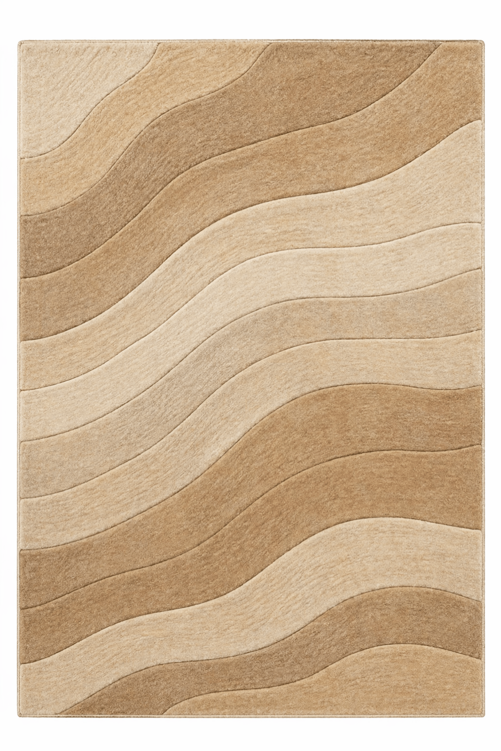 modern geometric rugs Dune Flow, beige and sand undulating lines rug, inspired by desert landscapes.