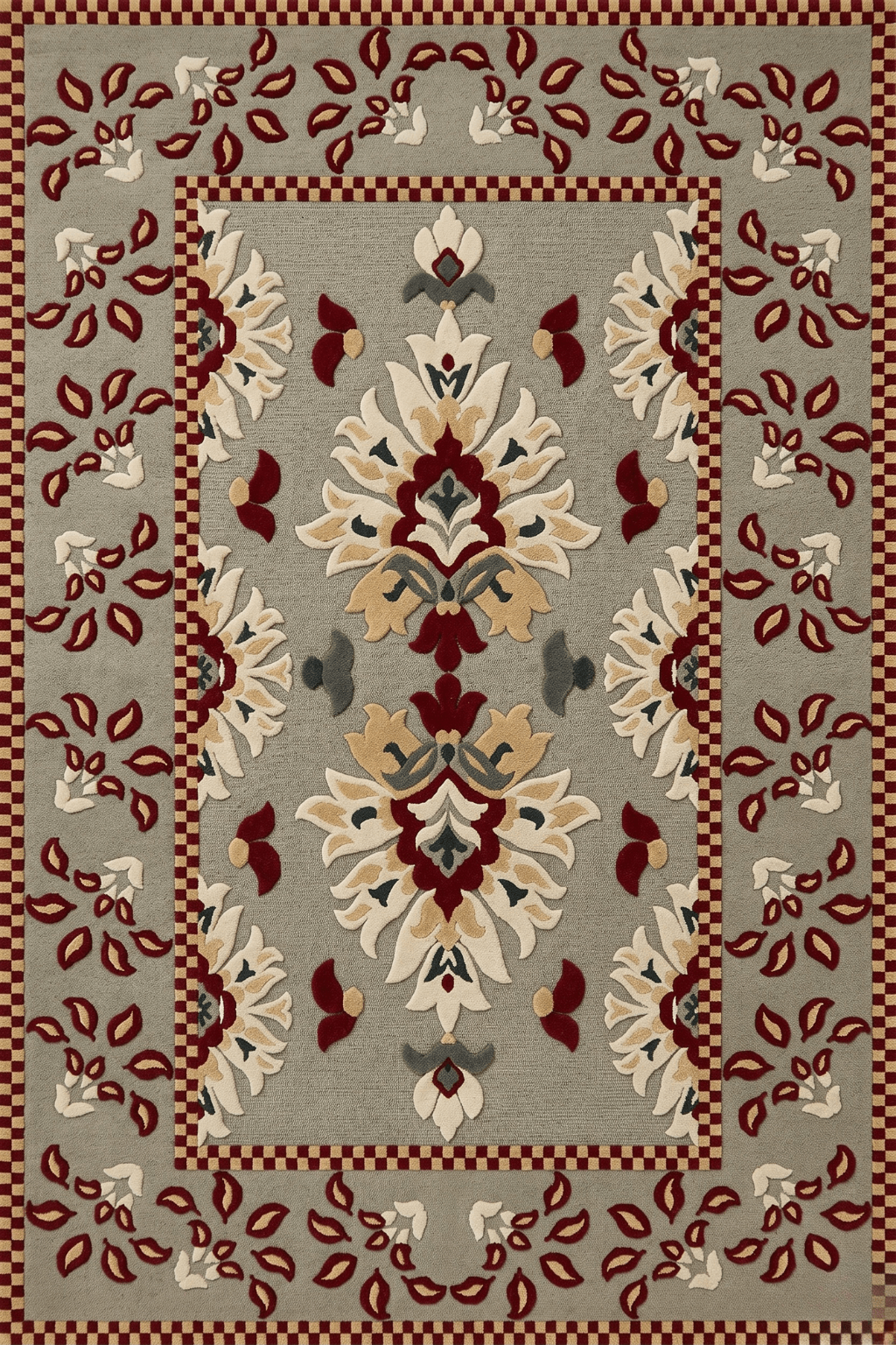 Grand Medallion Heritage Rug featuring a dual central medallion and lush botanical motifs in balanced colors.