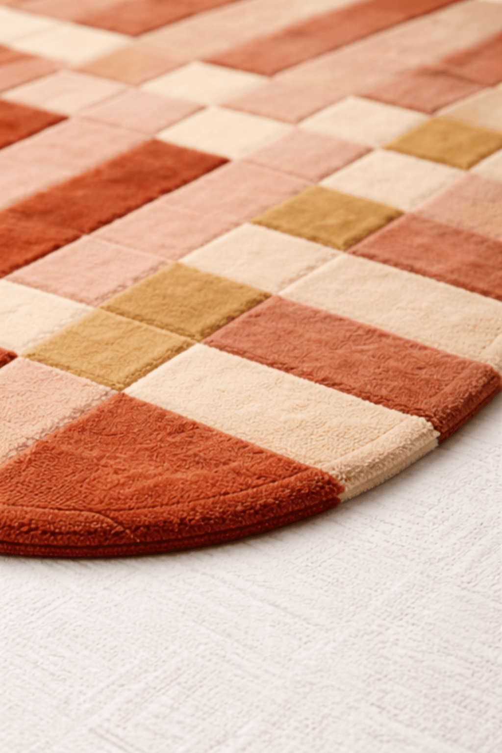 Terracotta Grid Sculpt Rug