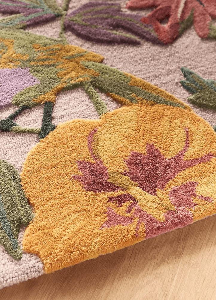 Bird Printed Nathalie Floral Hand Tufted Rug