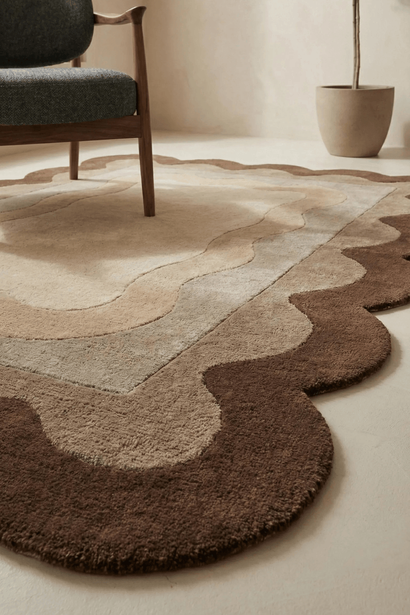cocoa scallop area rug - Elegant Design for Modern Spaces – Saara Rugs