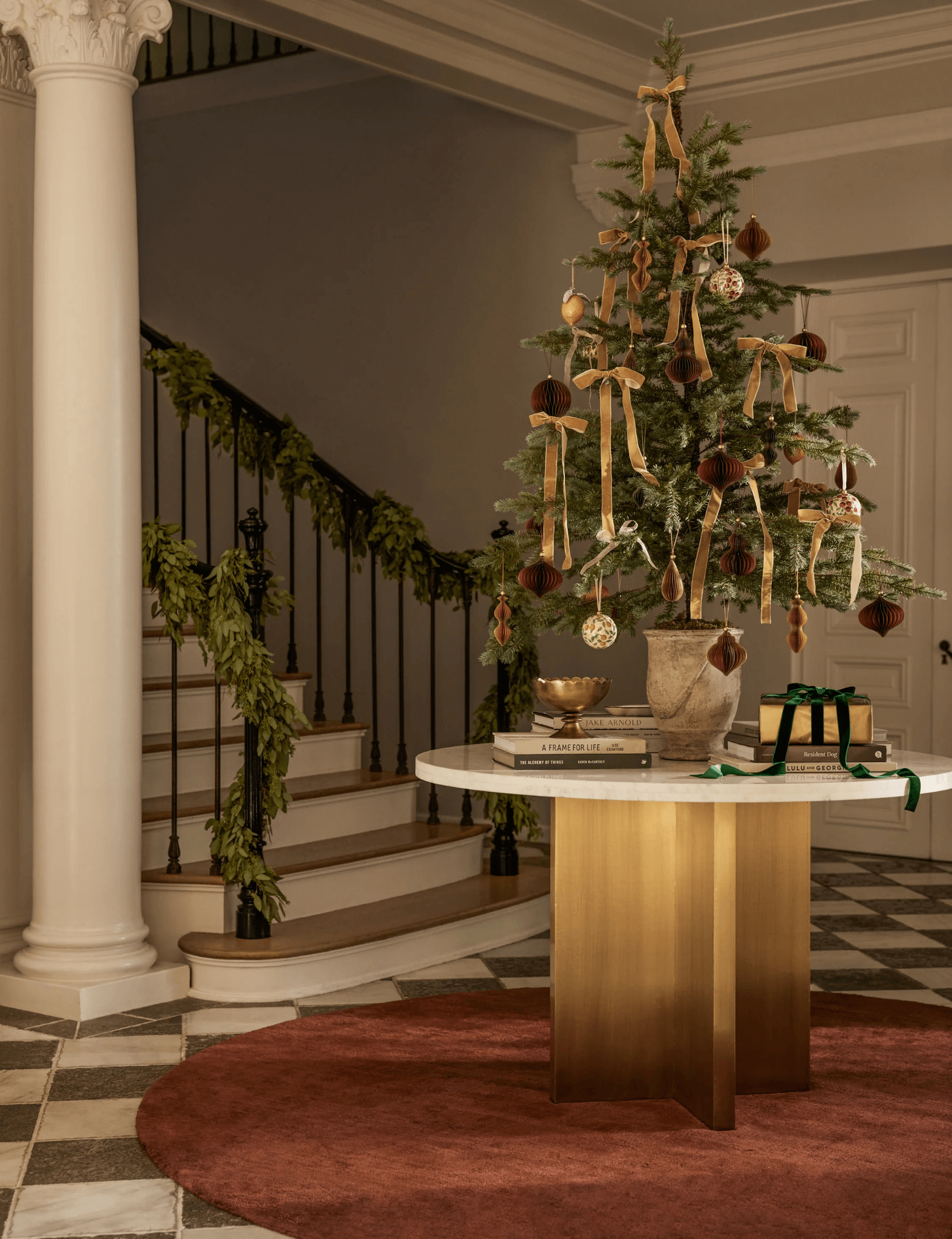 Luxe Striato Viscose Rug in Rust