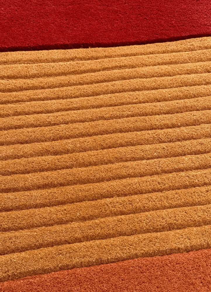 Sunset Earth-Toned Arch Hand-Tufted Wool Rug