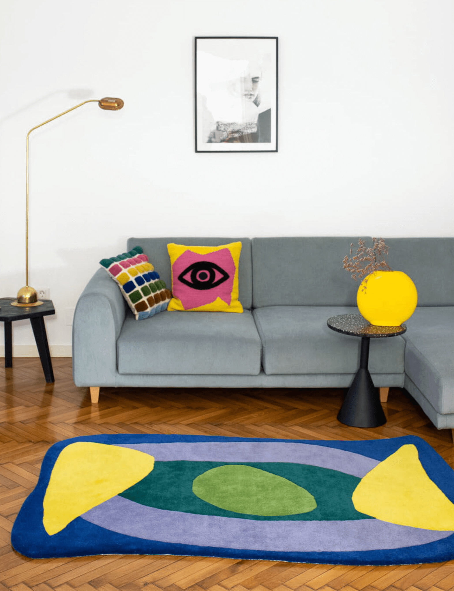 Textura Blue Hand-Tufted Rug