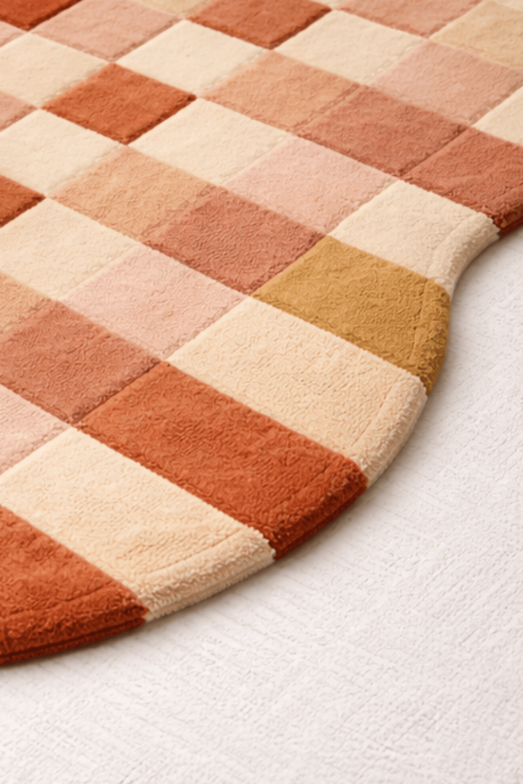 Terracotta Grid Sculpt Rug