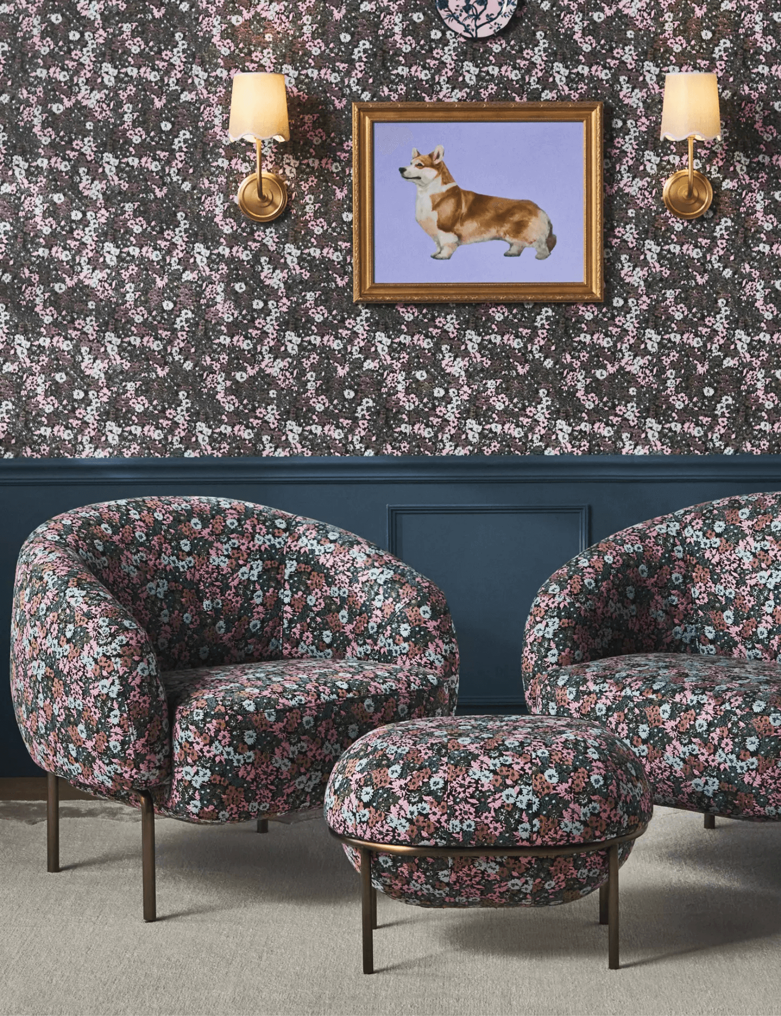 Scallop Border Viscose Wool Rug