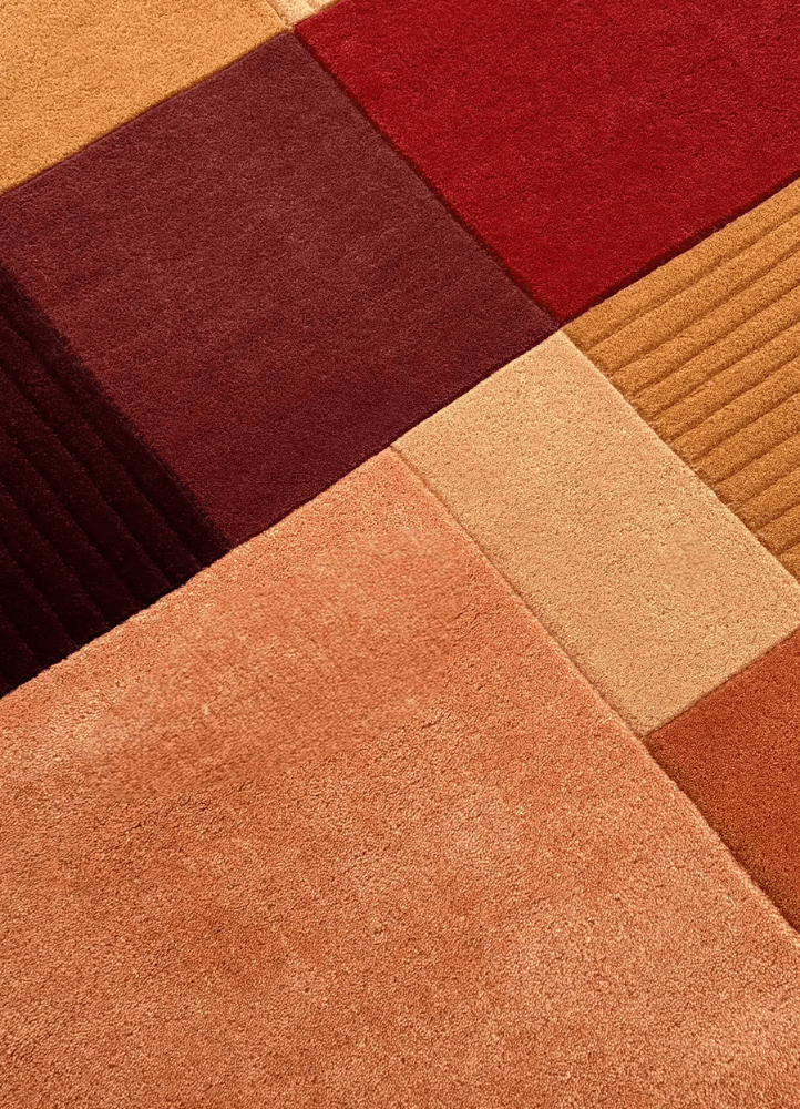 Sunset Earth-Toned Arch Hand-Tufted Wool Rug