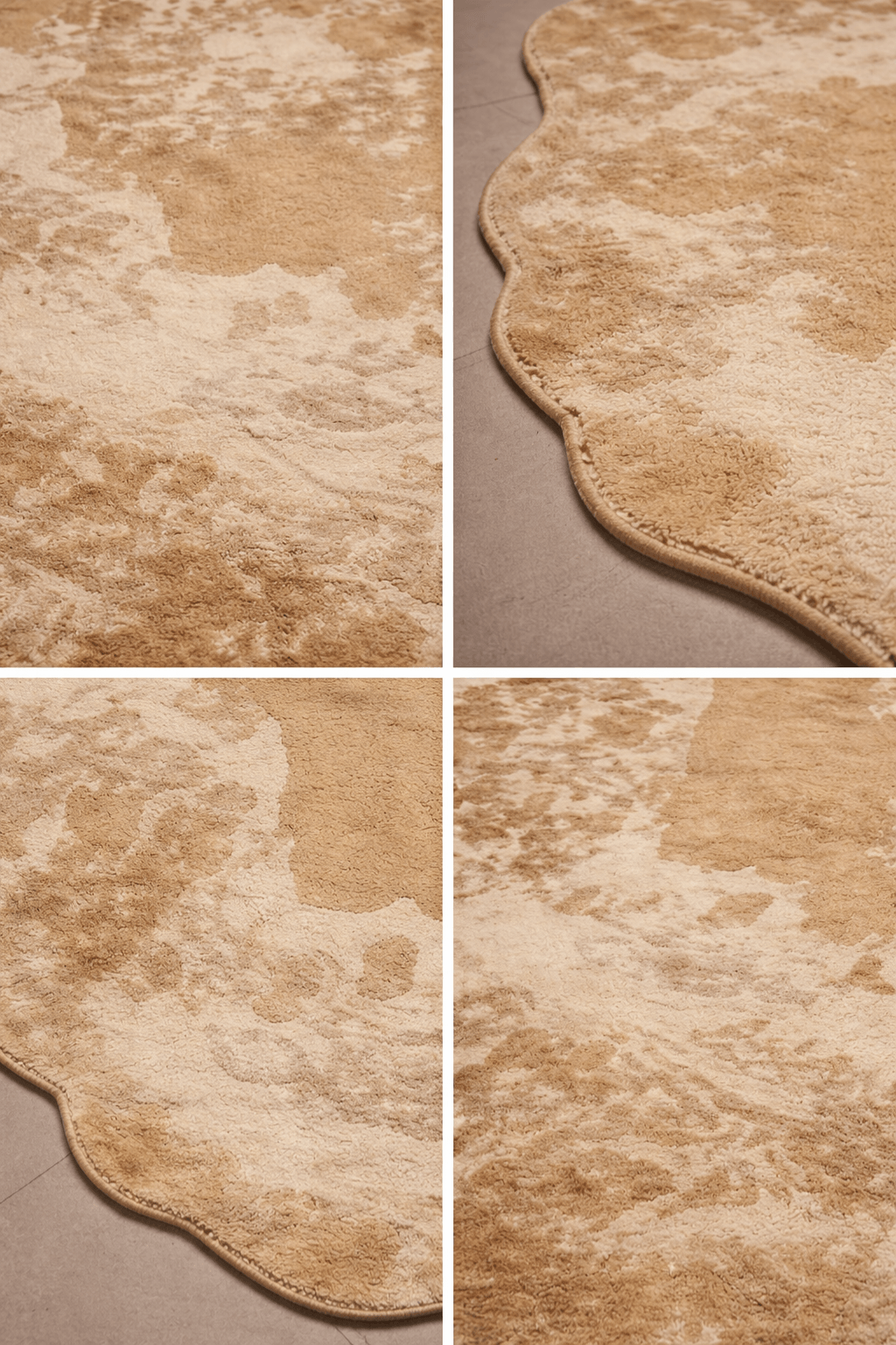 Suntrace hand-tufted wool rug showcasing organic shape and warm, sunlit tones for modern interiors.