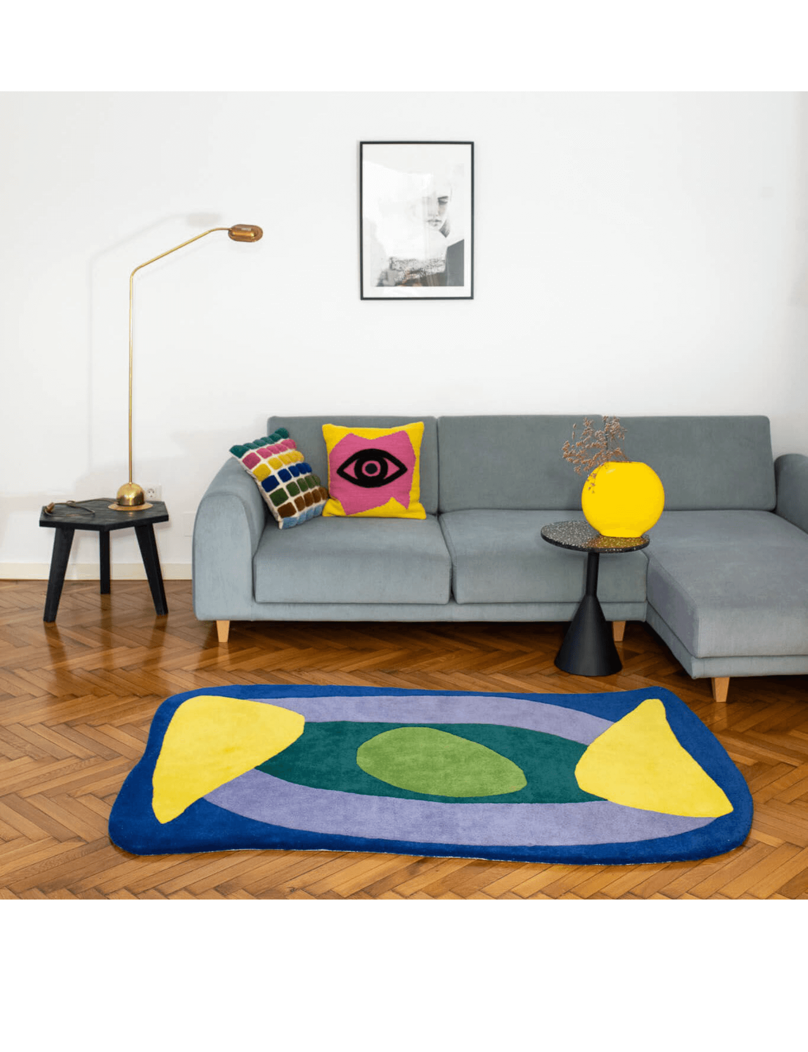 Textura Blue Hand-Tufted Rug