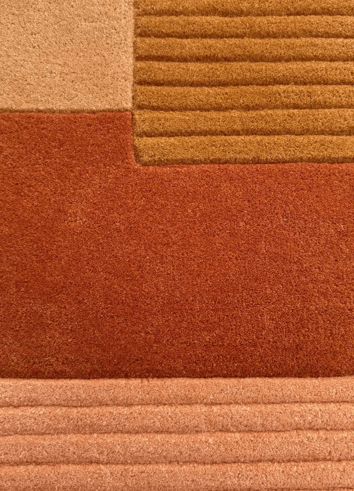 Sunset Earth-Toned Arch Hand-Tufted Wool Rug