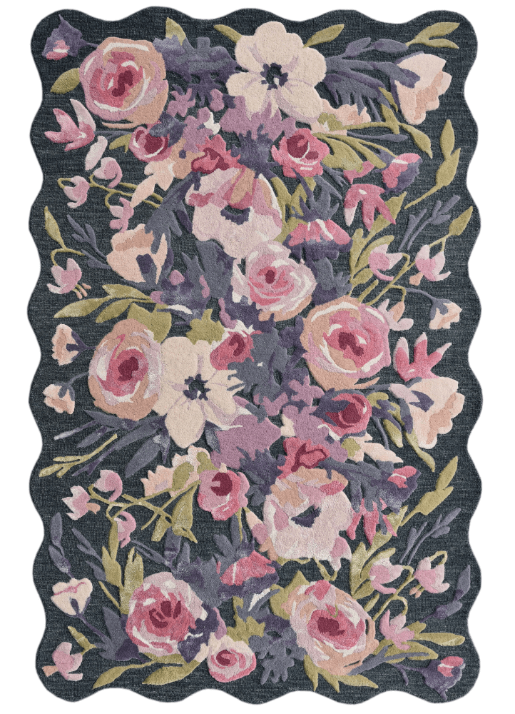 Purple Zaine Floral Hand Tufted Rug