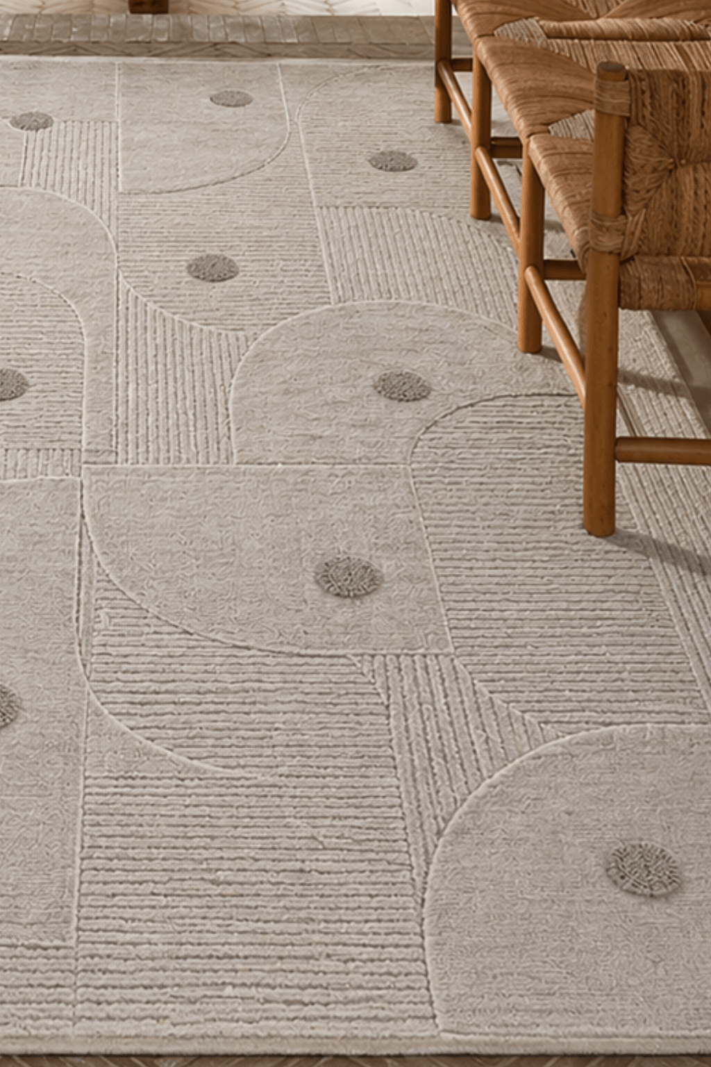 Arc Grid Sculpted Rug