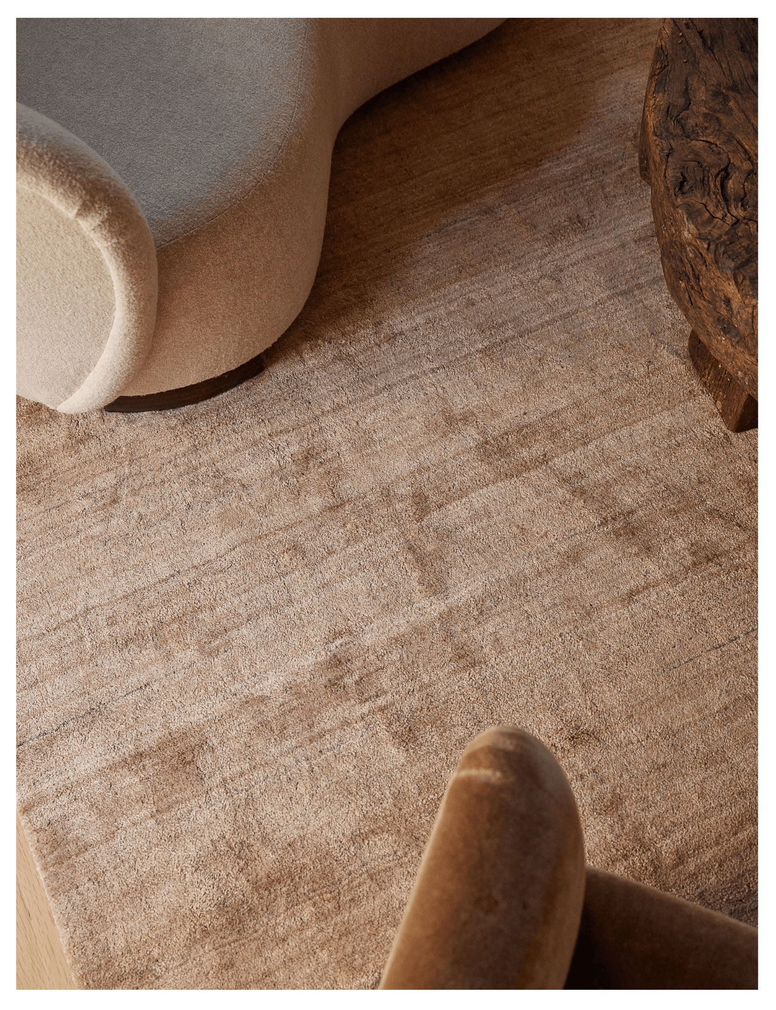 Luxe Striato Viscose Rug in Mauve