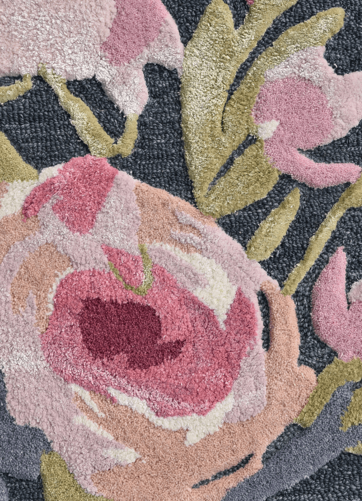 Purple Zaine Floral Hand Tufted Rug