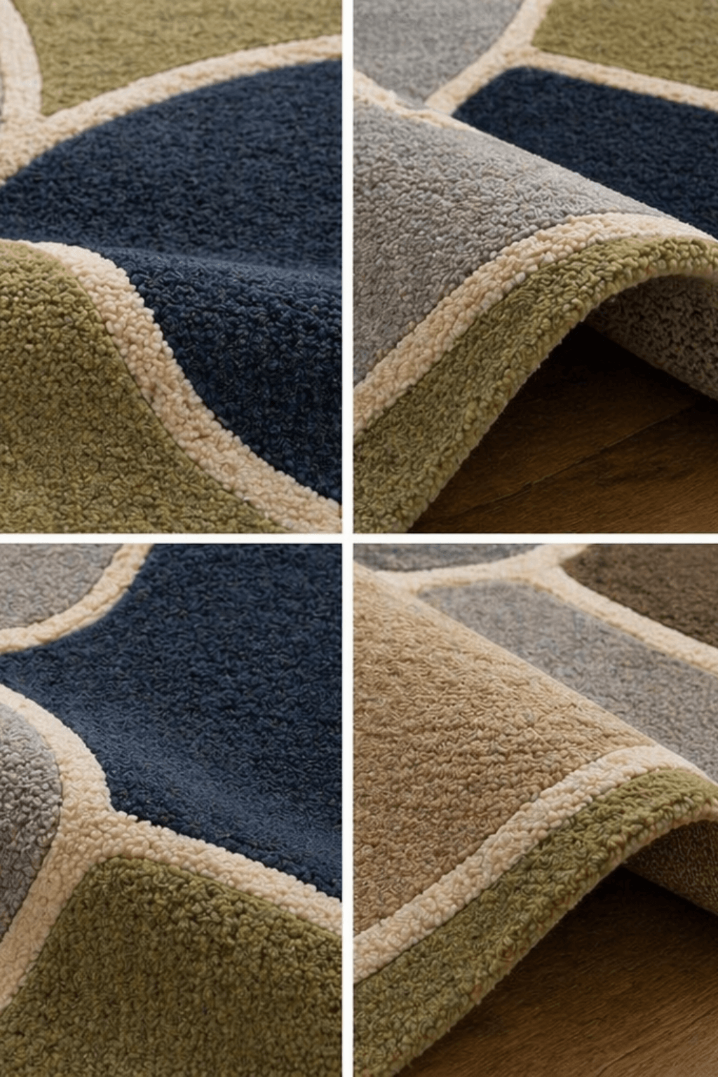 Verdant Arc – Contemporary Organic Geometry Hand Tufted Rug