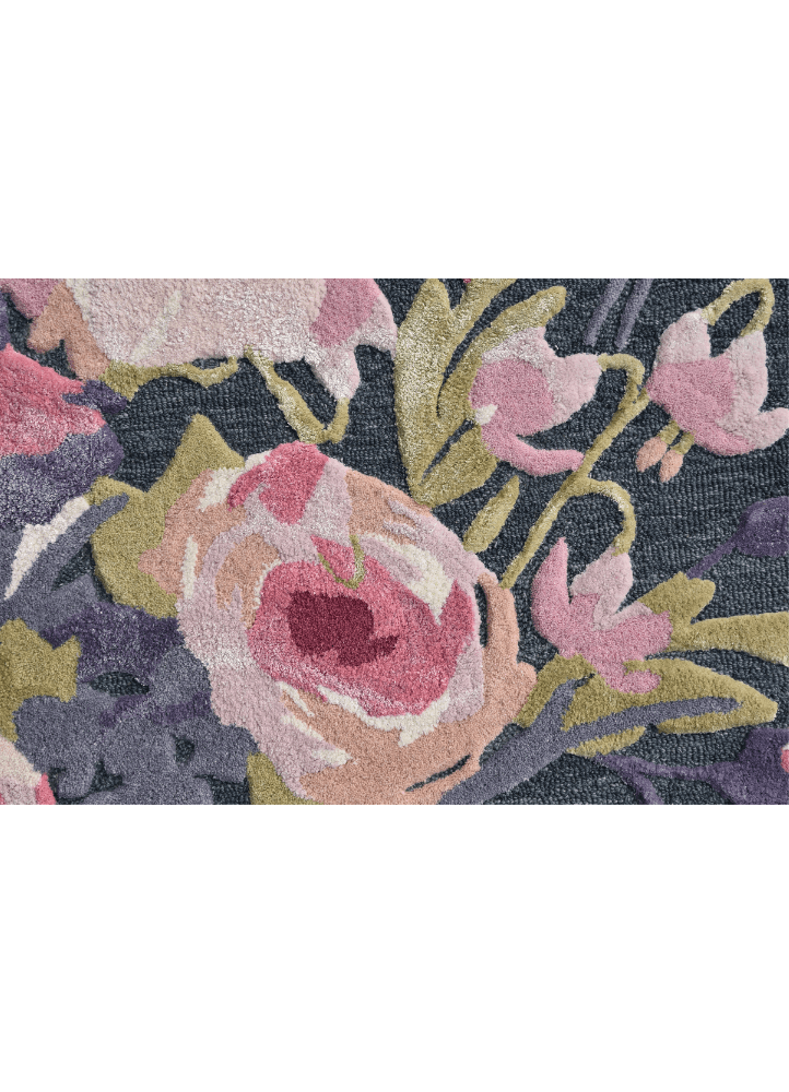 Purple Zaine Floral Hand Tufted Rug