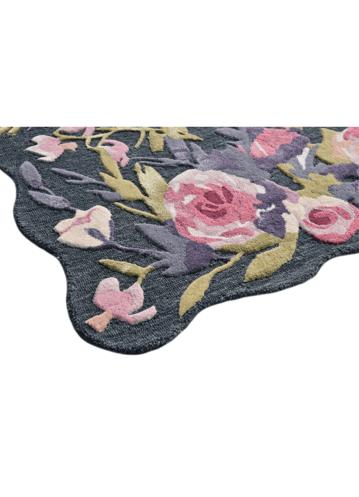 Purple Zaine Floral Hand Tufted Rug