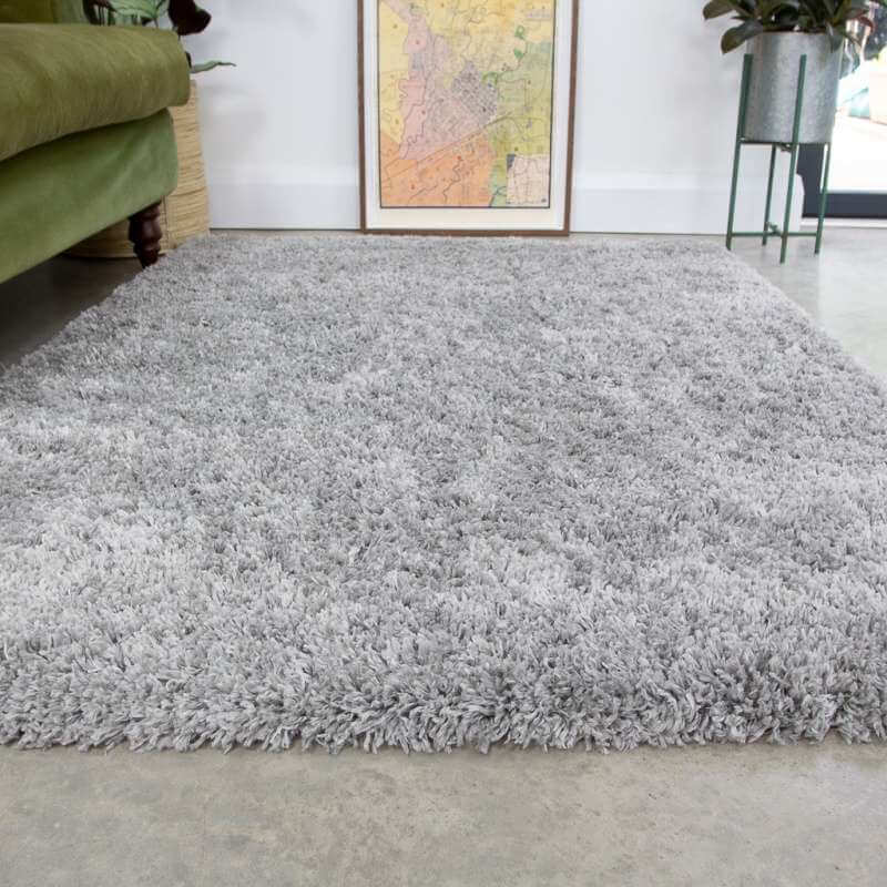 Silver Super Soft Luxury Silver Shaggy Rug