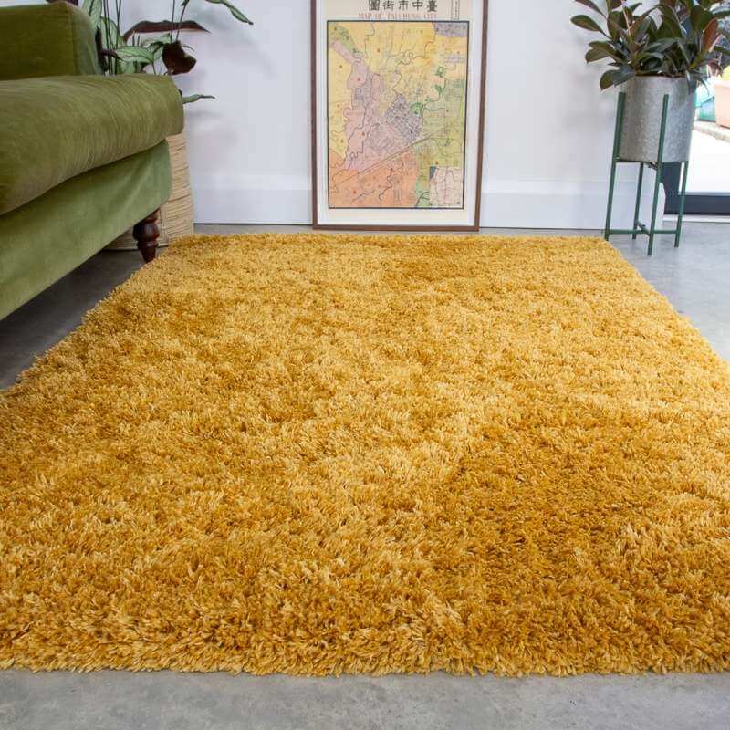 Yellow Shaggy Rug Super Soft Luxury