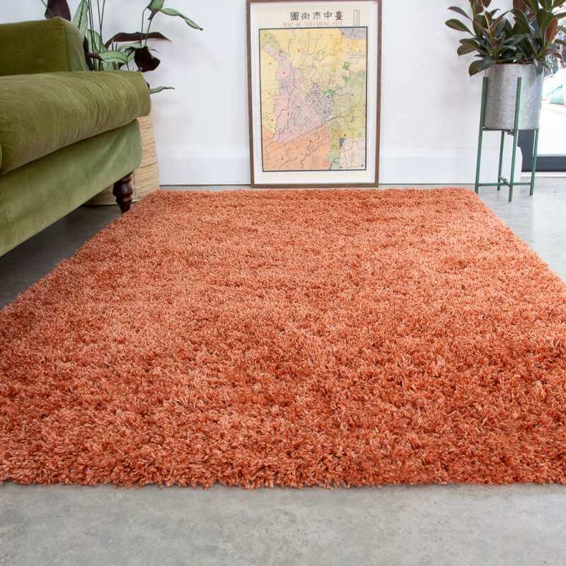Terracotta Shaggy Rug Super Soft Luxury