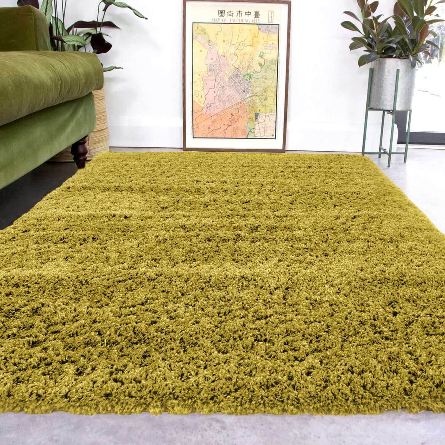 Super Soft Luxury Moss Green Shaggy Rug