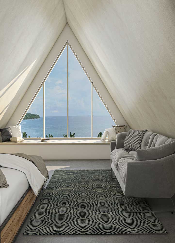 platinum/navy hand tufted Rugs