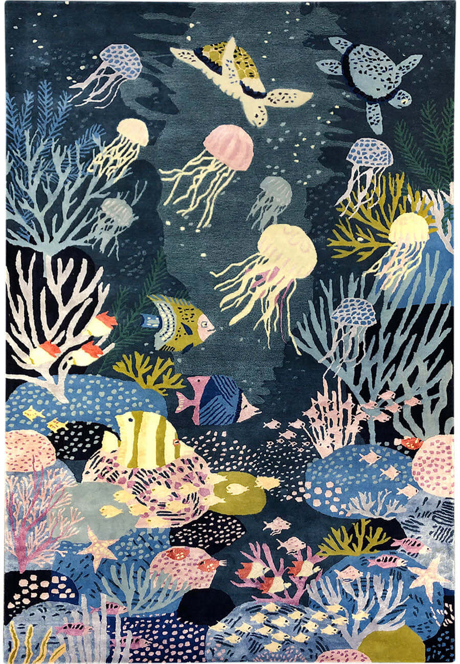 Sea Marine Hand-Tufted Rug