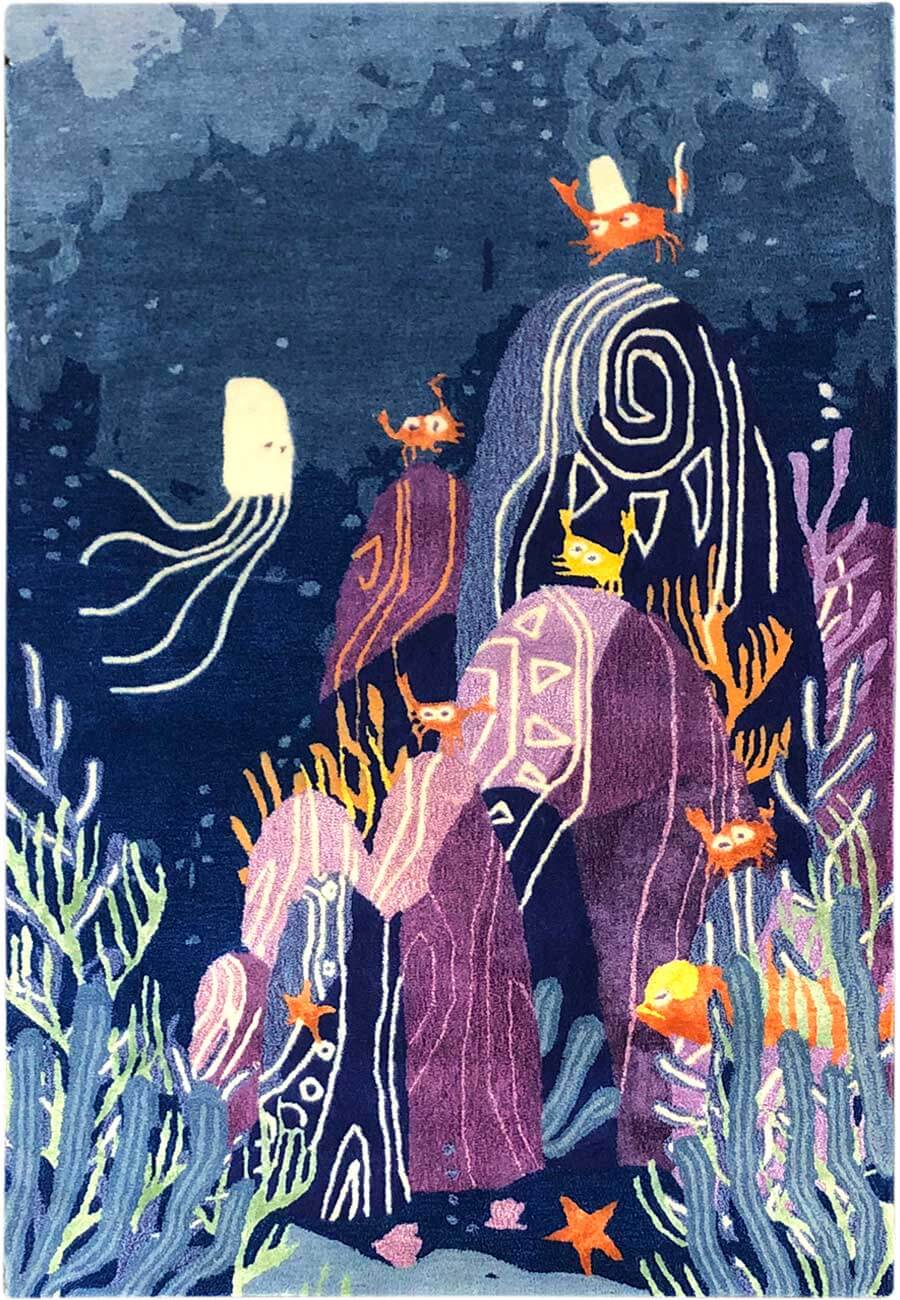 Underwater Nature Hand-Tufted Rug
