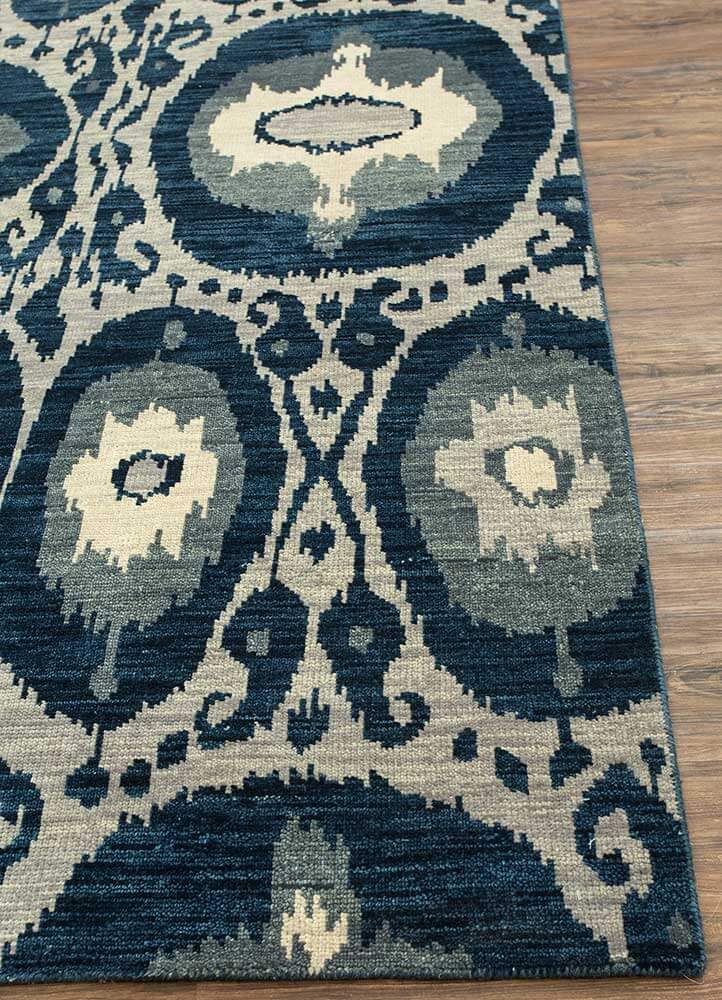 Ashwood & Navy Hand-Knotted Rug