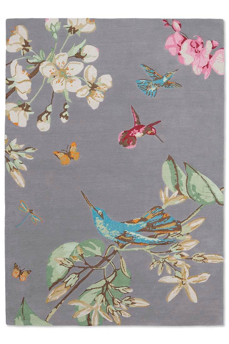 Hummingbird Grey Hand-Tufted Rug