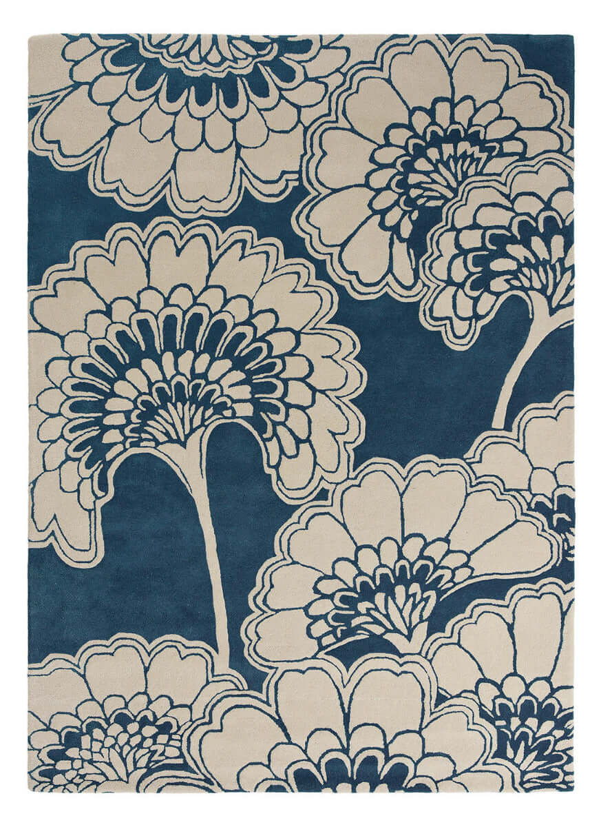 Floral Midnight Hand-Tufted Rug