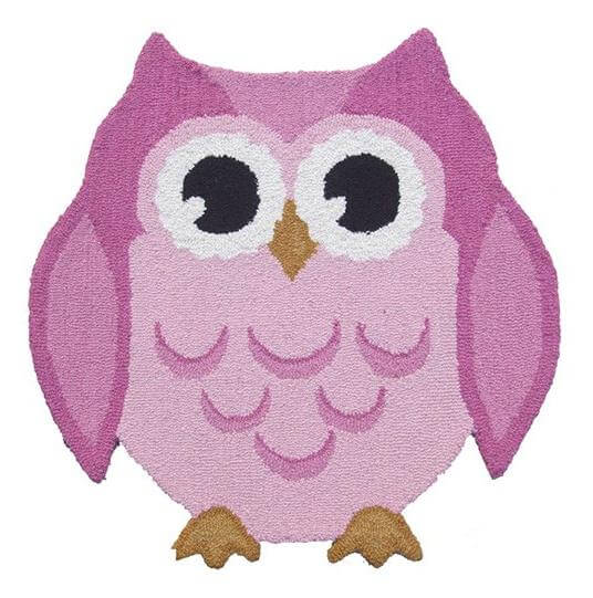 Pink Owl Kids Rug