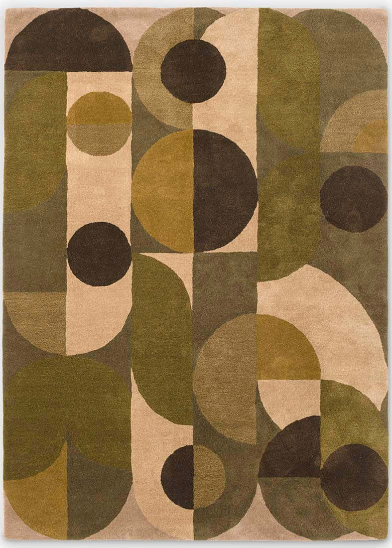 Cosmo Greens Modern Hand-Tufted Rug
