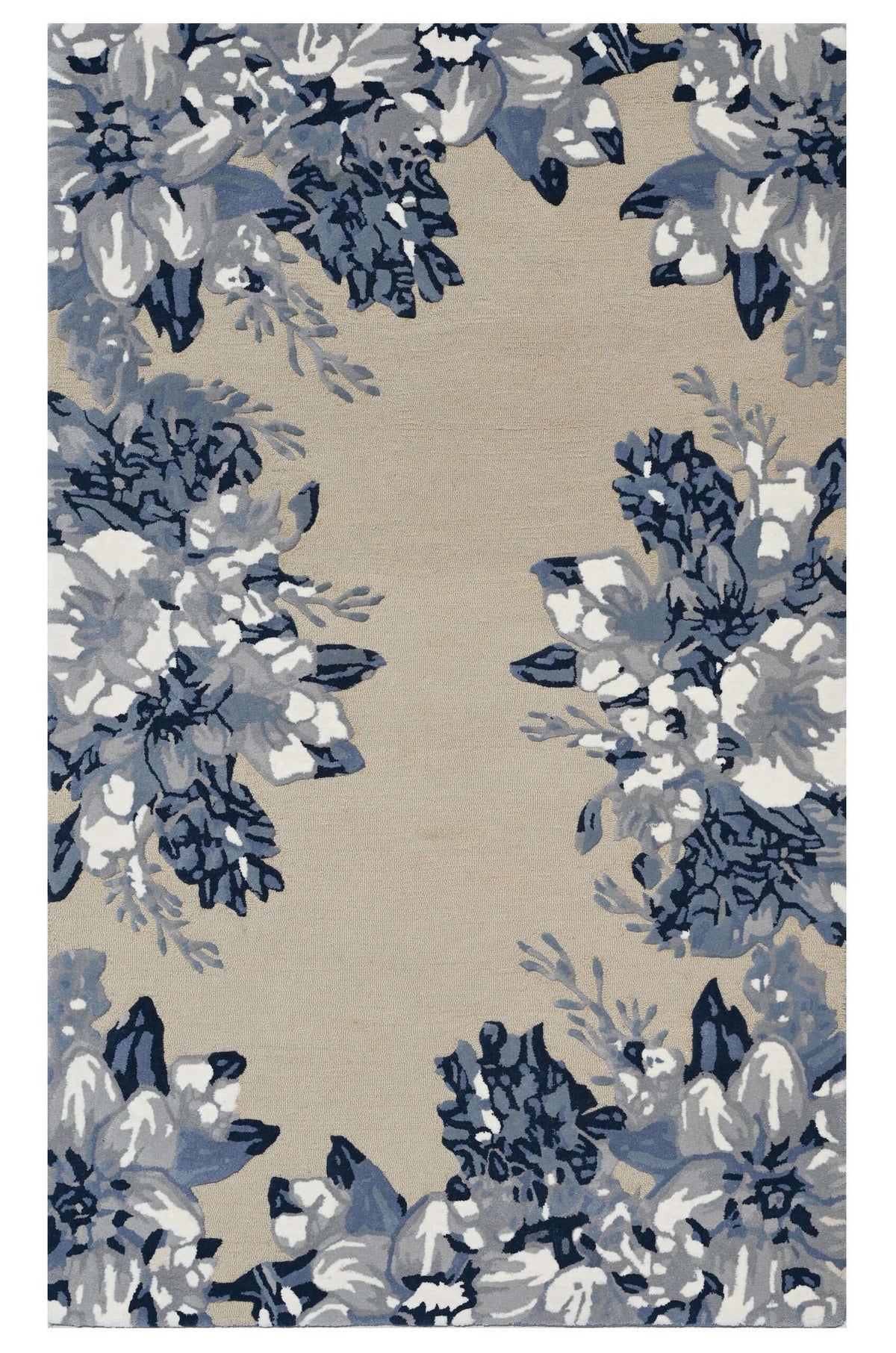 Midnight Bloom Rug - Luxurious Floral Design – Saara Rugs