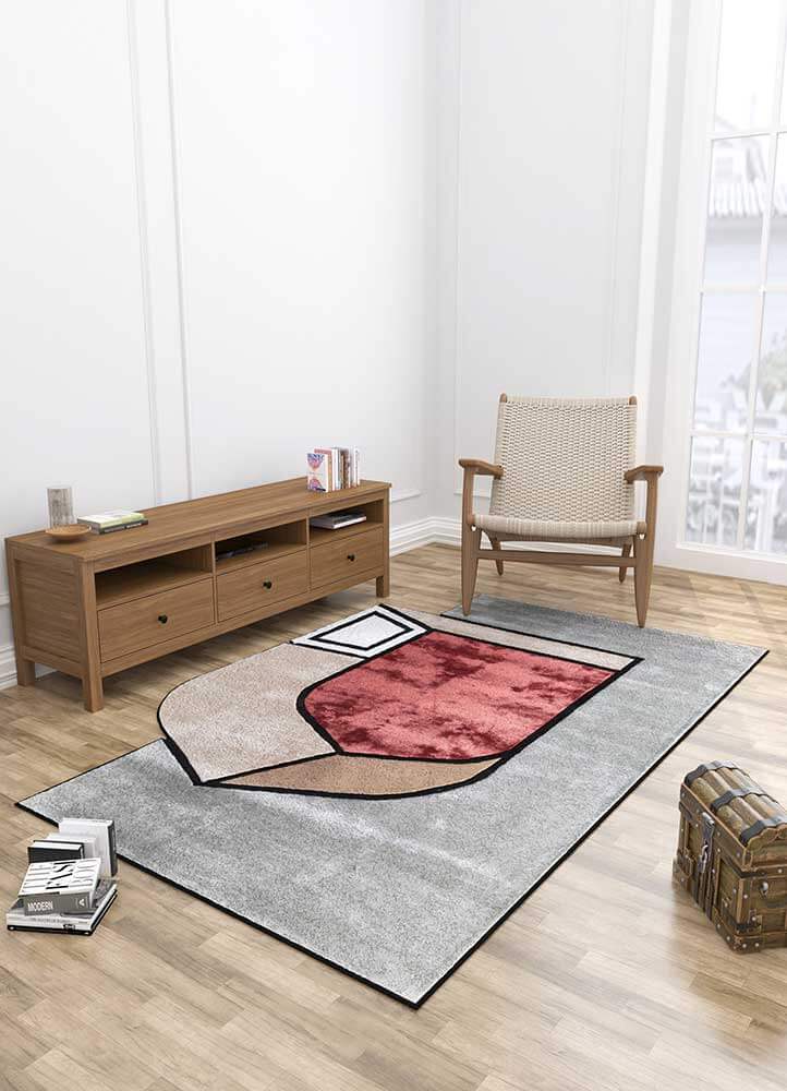 medium gray/snow white hand tufted Rugs