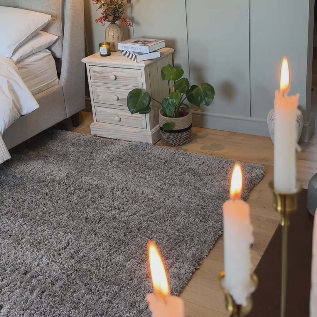 Silver Super Soft Luxury Silver Shaggy Rug