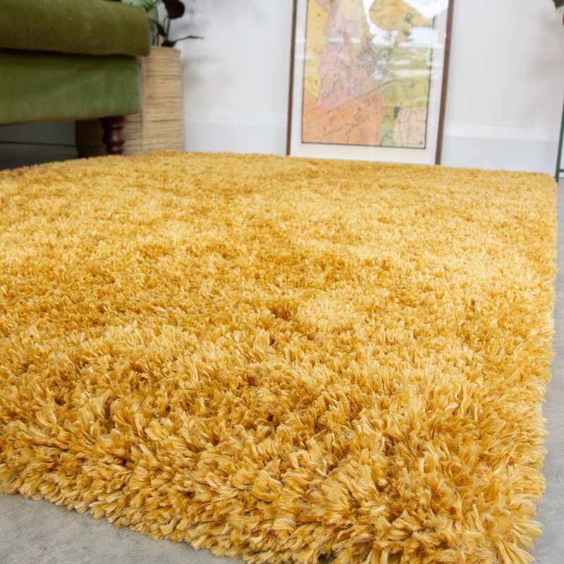 Yellow Shaggy Rug Super Soft Luxury