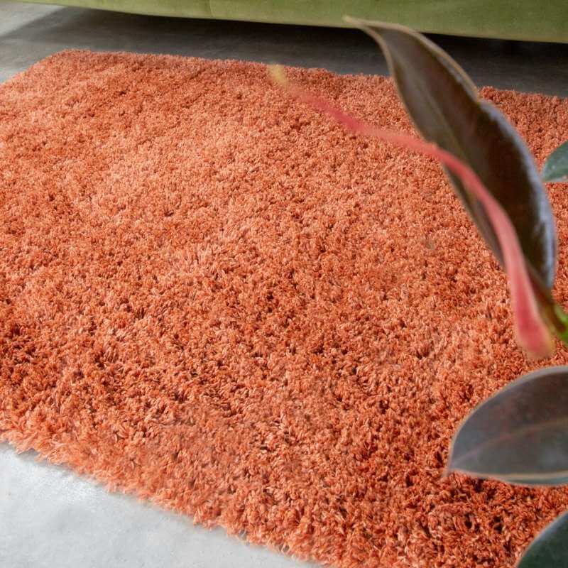 Terracotta Shaggy Rug Super Soft Luxury