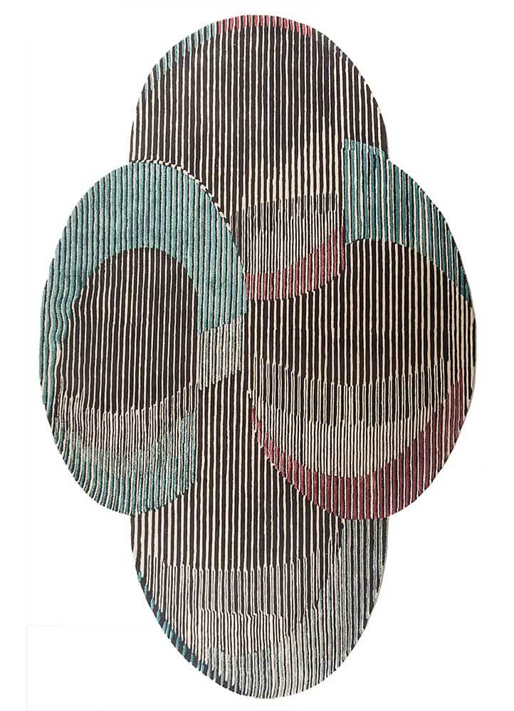 Antique Black/Pink Tint Hand Tufted