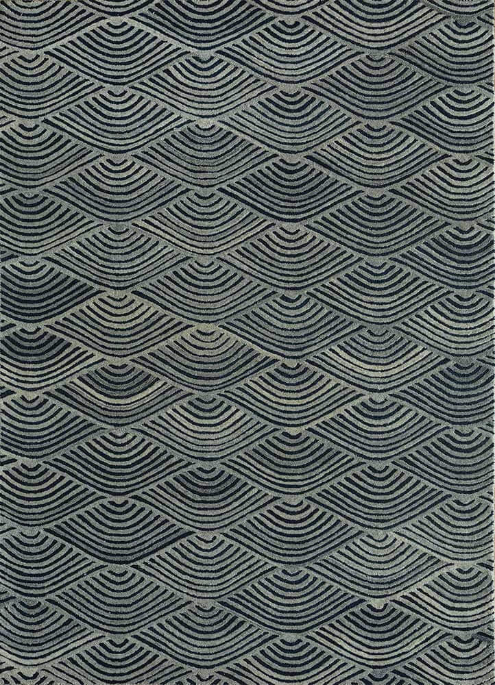 platinum/navy hand tufted Rugs