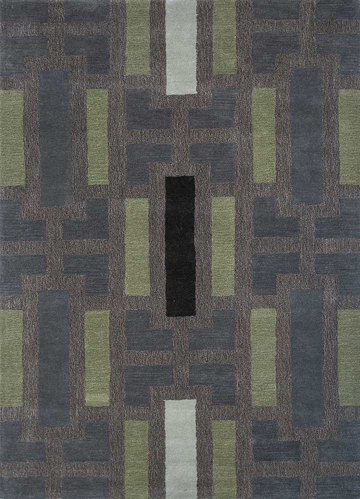 leaf green/continental plum hand tufted Rugs