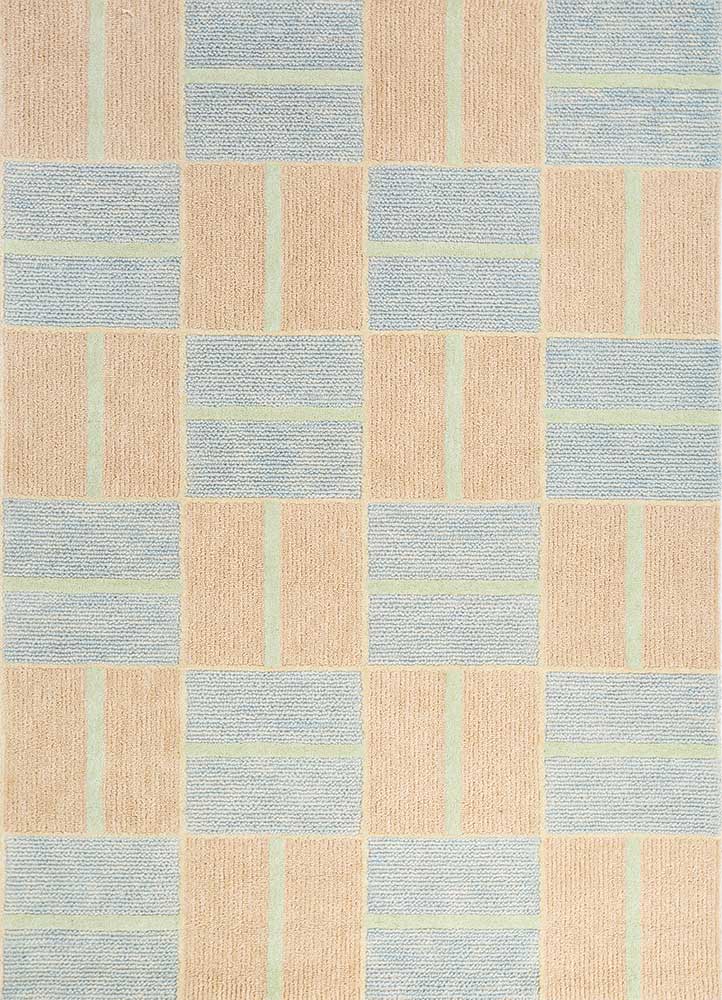 light peach/sea blue hand tufted Rugs