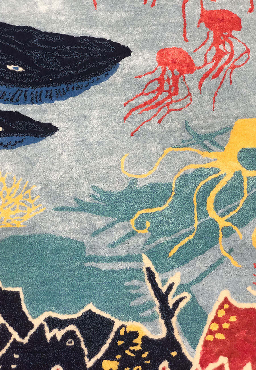 Sea Whale Hand-Tufted Rug