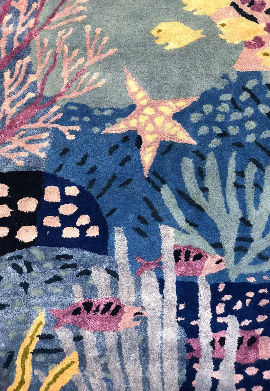 Sea Marine Hand-Tufted Rug